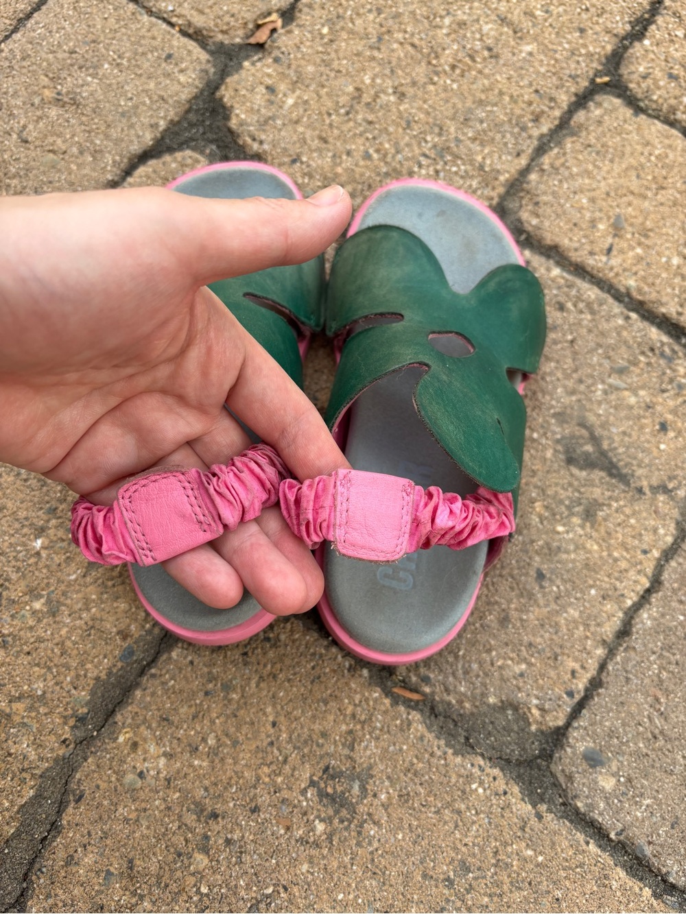 Camper Green and Pink Leather Brutus Sandal for Kids - Picture 4 of 7